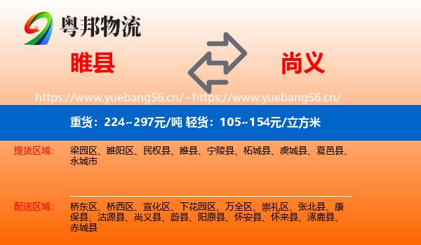 睢县到尚义县物流