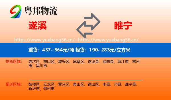 遂溪到睢宁县物流