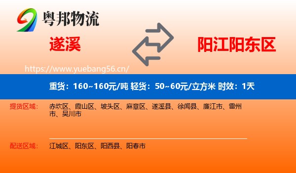 遂溪到阳东区物流专线名片