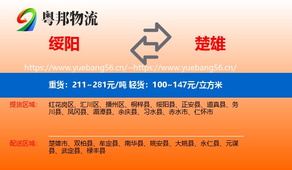 绥阳到楚雄物流