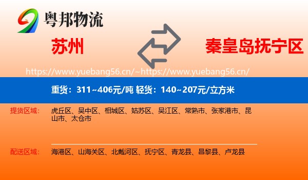 苏州到抚宁区物流