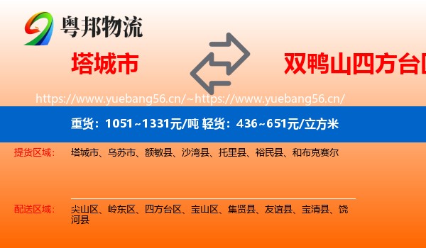 塔城市到四方台区物流
