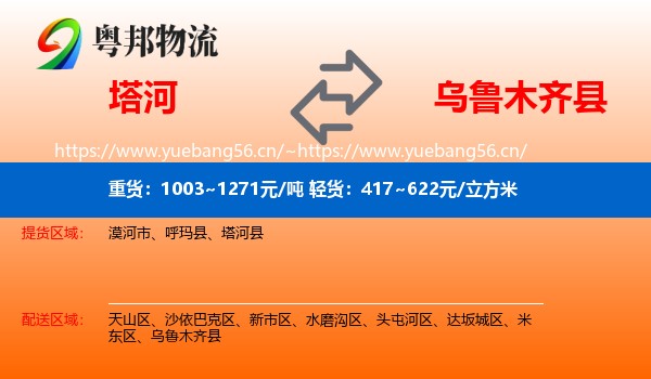 塔河到乌鲁木齐县物流