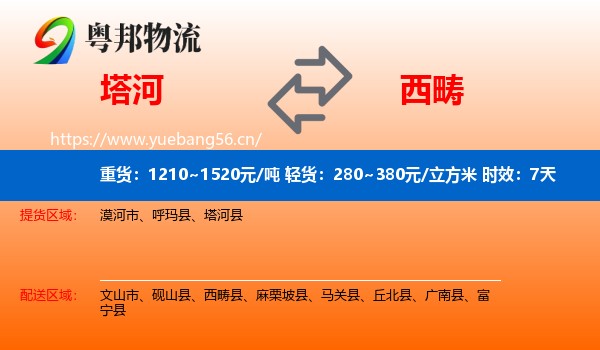 塔河到西畴县物流专线名片