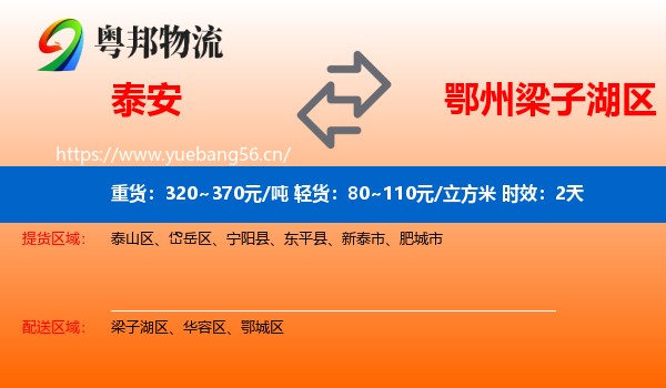 泰安到梁子湖区物流专线名片