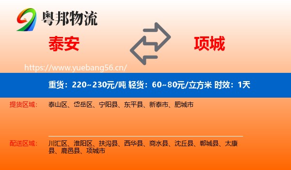 泰安到项城市物流专线名片