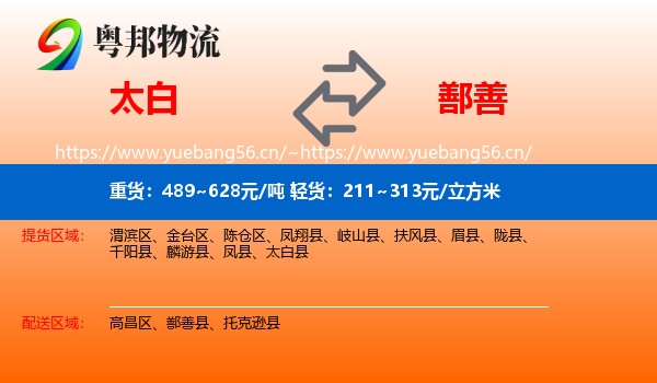 太白到鄯善县物流