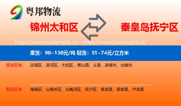 锦州太和区到抚宁区物流