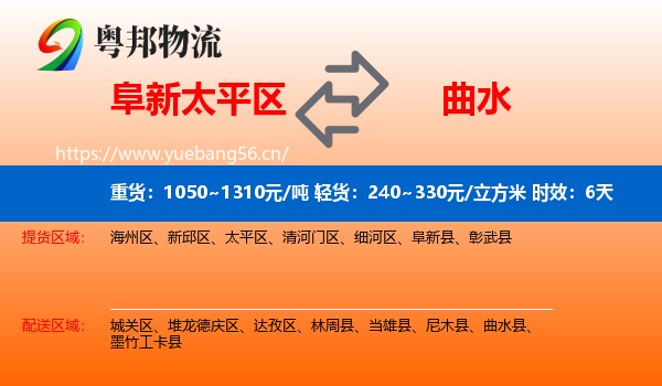 阜新太平区到曲水县物流专线名片