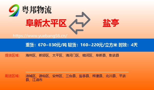 阜新太平区到盐亭县物流 阜新太平区到盐亭县物流专线名片