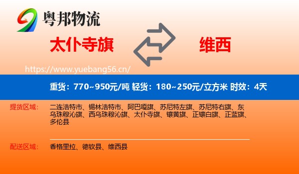 太仆寺旗到维西县物流专线名片