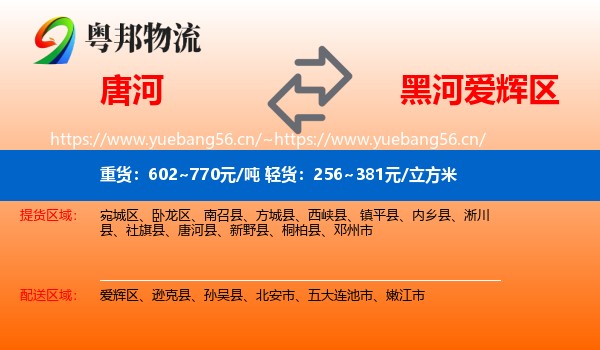 唐河到爱辉区物流