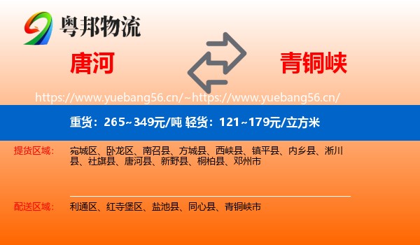 唐河到青铜峡市物流