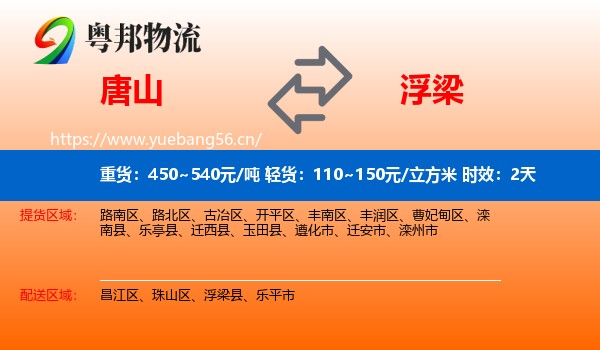 唐山到浮梁县物流专线名片