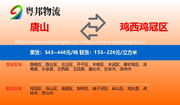 唐山到鸡冠区物流专线