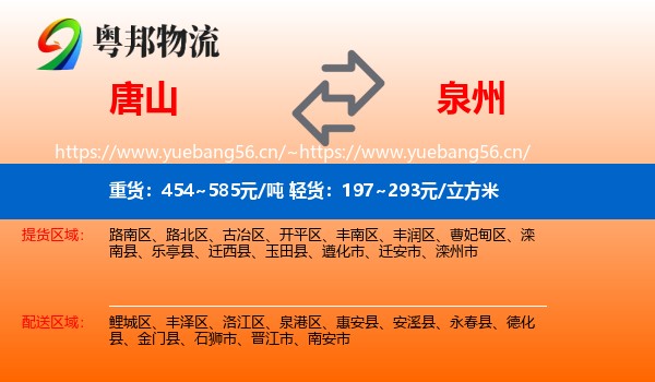 唐山到泉州物流专线
