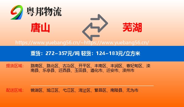 唐山到芜湖物流专线