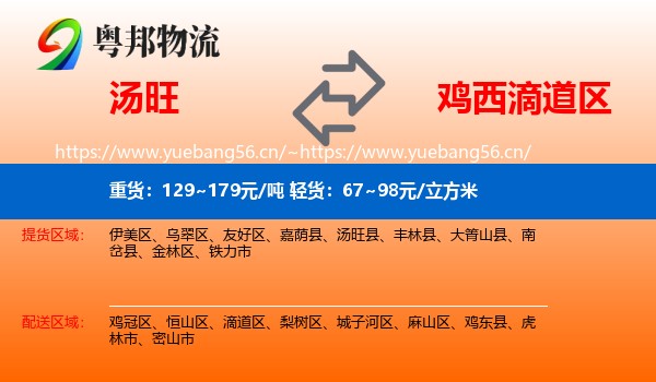 汤旺县到滴道区物流专线