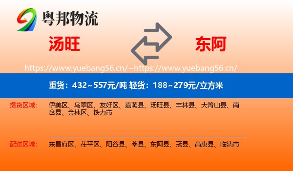 汤旺到东阿县物流