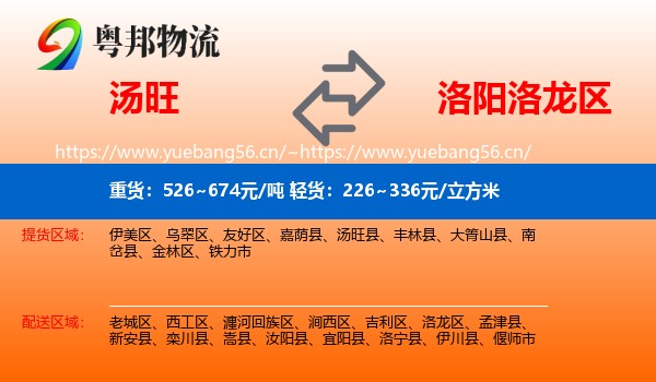汤旺到洛龙区物流
