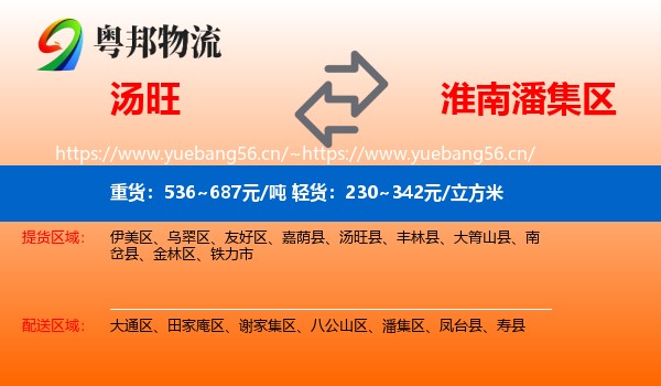 汤旺到潘集区物流