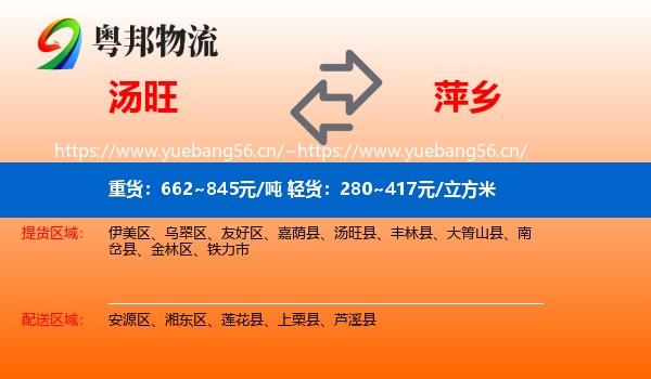 汤旺县到萍乡物流专线