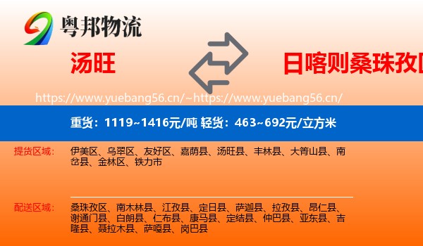 汤旺到桑珠孜区物流