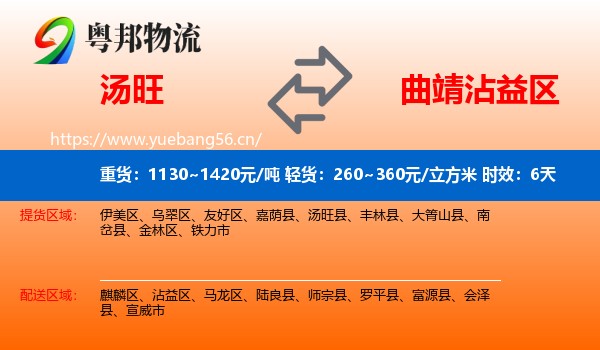 汤旺到沾益区物流专线名片