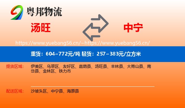汤旺到中宁县物流