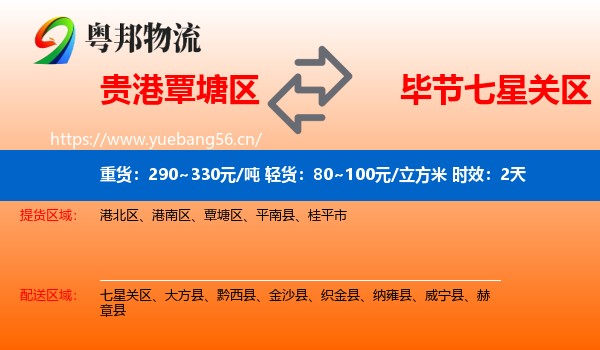 贵港覃塘区到七星关区物流专线名片