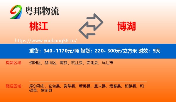 桃江到博湖县物流专线名片