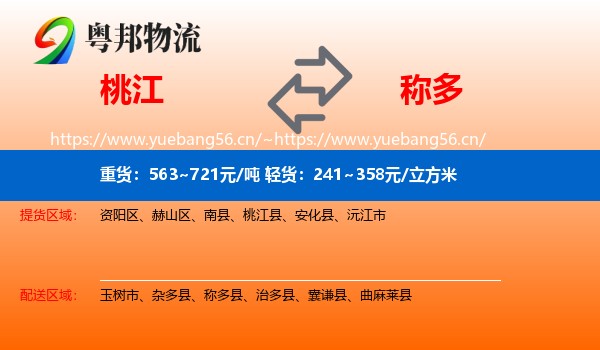 桃江到称多县物流