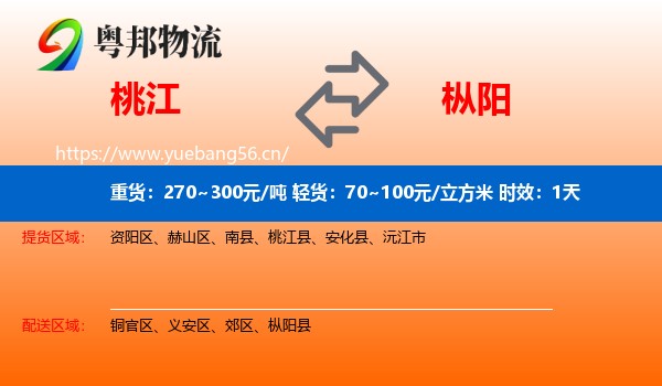 桃江到枞阳县物流专线名片