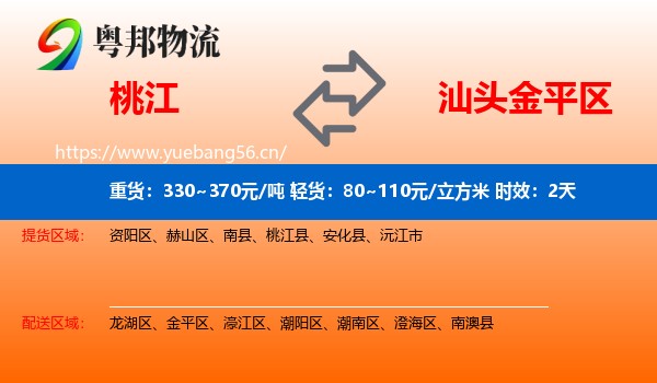 桃江到金平区物流专线名片