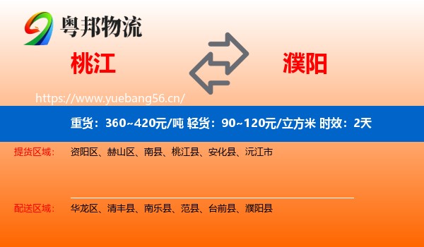 桃江到濮阳县物流专线名片