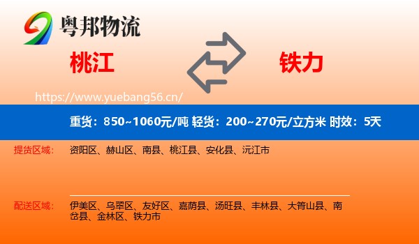 桃江到铁力市物流专线名片