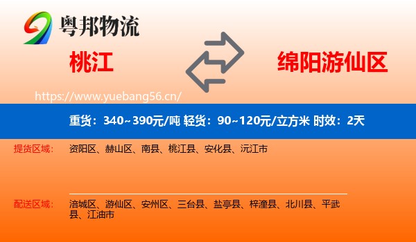 桃江到游仙区物流专线名片