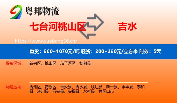 七台河桃山区到吉水县物流专线名片