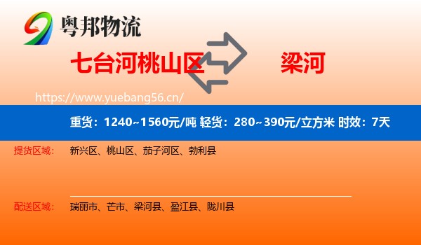 七台河桃山区到梁河县物流专线名片