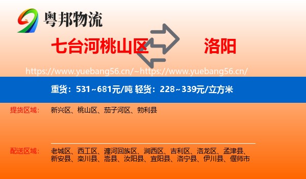 七台河桃山区到洛阳物流