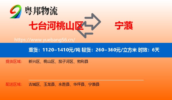 七台河桃山区到宁蒗县物流专线名片