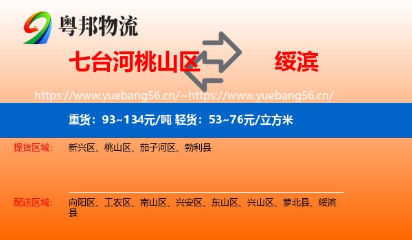 七台河桃山区到绥滨县物流
