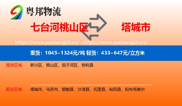 七台河桃山区到塔城市物流