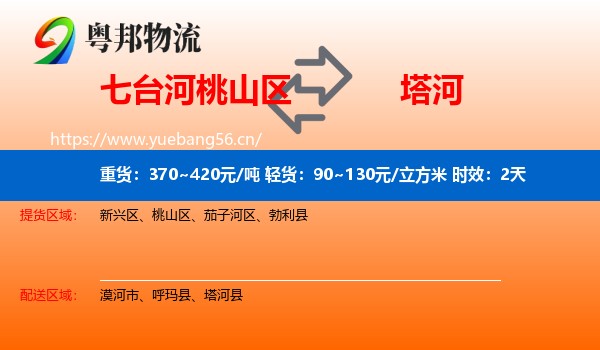 七台河桃山区到塔河县物流专线名片