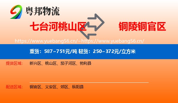 七台河桃山区到铜官区物流