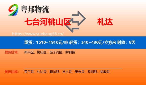 七台河桃山区到札达县物流专线名片