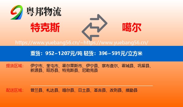特克斯到噶尔县物流