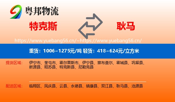 特克斯到耿马县物流