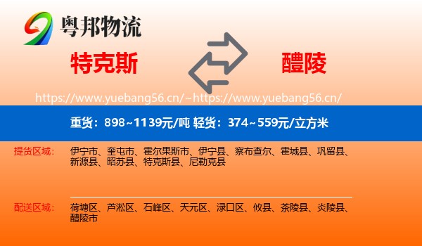 特克斯到醴陵市物流