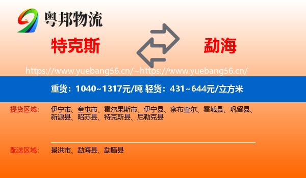 特克斯到勐海县物流
